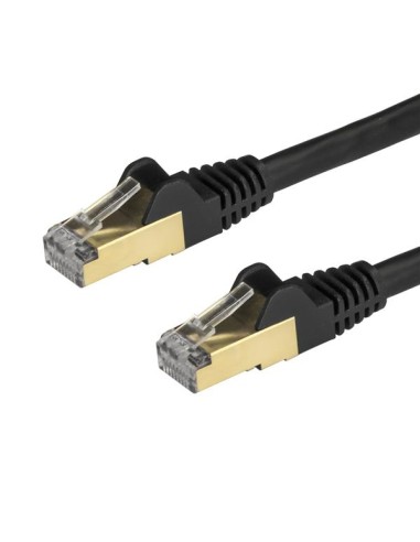 Startech Cable De Red 1m  Ethernet Rj45 Cat6a Blindado Stp - Cable Sin Enganche Snagless - Negro