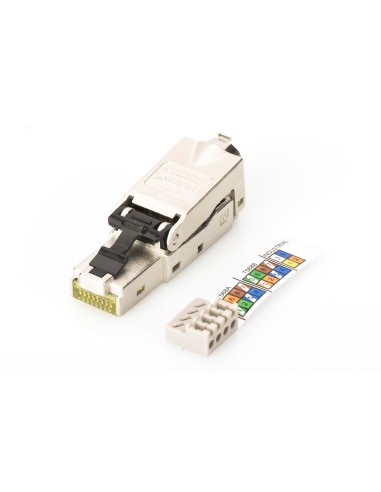 Digitus Shielded Rj45 Connector For Field Assembly Awg 22-27 10 Gbit Ethernet Poe+ Dust Cap Bend Relief