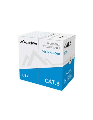 Bobina De Cable Lanberg Rj45 Cat6 Utp Awg23 305m Gris Lcu6-10cc-0305-s