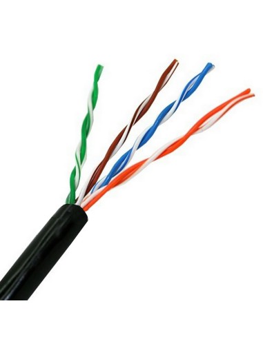 Aisens Bobina Cable Exterior Rj45 Cat.5e Utp Rigido Awg24 - 100m - Negro