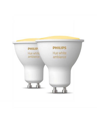 Bombilla Led Inteligente Philips Hue White Ambiance Casquillo Gu10 5w 350 Lúmenes 2200k-6500k 2 Unidades Precisa Philips Hue...