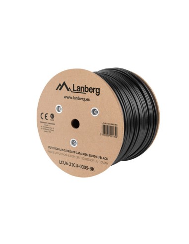 Lanberg Bobina Cable De Red Utp Trenzado Exterior, Cat. 6, 305m, Negro Lcu6-21cu-0305-bk