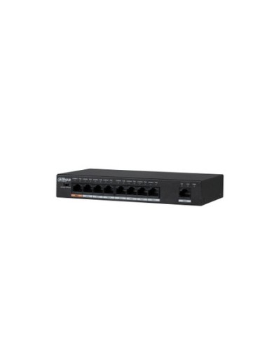 Dahua Pfs3009-8et1gt-96 Switch Poe 2.0 8 Puertos 10/100 + 1 Uplink Gigabit 96w 802.3at Layer2