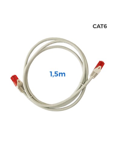 Cable Utp Cat.6 Latiguillo Rj45 Cobre Lszh Gris 1,5m