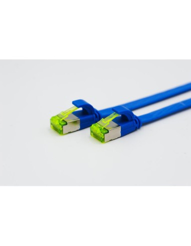 Helos Cable De Red Ultraplano U/ftp Cat 6a Azul 0,3m