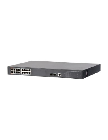 Dahua Pfs4218-16gt-240 Switch Poe 16 Puertos Gigabit + 2 Sfp Uplink Gigabit 240w 802.3at Manejable Layer 2