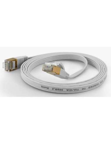 Wantecwire Ftp, Cable Extraplano Cat6a, Q   1.6x6.5mm, Blanco, Longitud 3.00 M