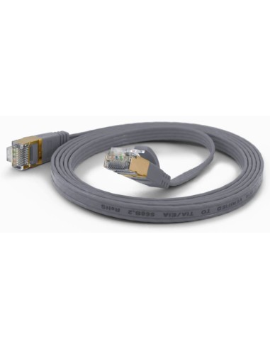 Wantecwire Ftp, Cable Extraplano Cat6a, Q   1.6x6.5mm, Gris, Longitud 0.25 M