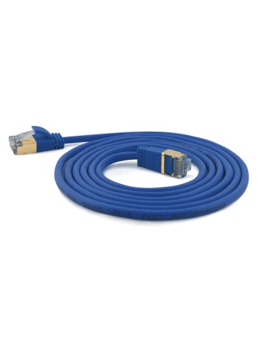 Wantecwire Sstp, Cable De Conexión Cat7 Delgado Y Redondo, Conector Cat6a, D   4 Mm, Azul, Longitud 15,00 M