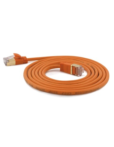 Wantecwire Sstp, Cable De Conexión Cat7 Delgado Y Redondo, Conector Cat6a, D   4 Mm, Naranja, Longitud 1,50 M