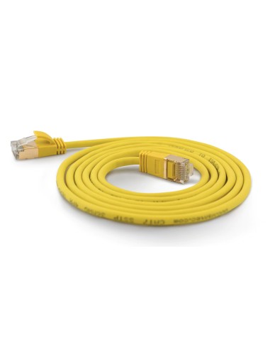 Wantecwire Sstp, Cable De Conexión Cat7 Delgado Y Redondo, Conector Cat6a, D   4 Mm, Amarillo, Longitud 5,00 M