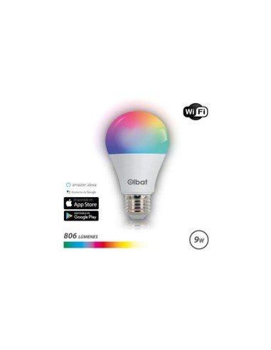 Elbat Bombilla Led Smart Wi-fi A60 E27 9w 806lm Rgb - Temperatura 2700k A Los 6000k - Control De Voz - Control Remoto - 3 Mod...