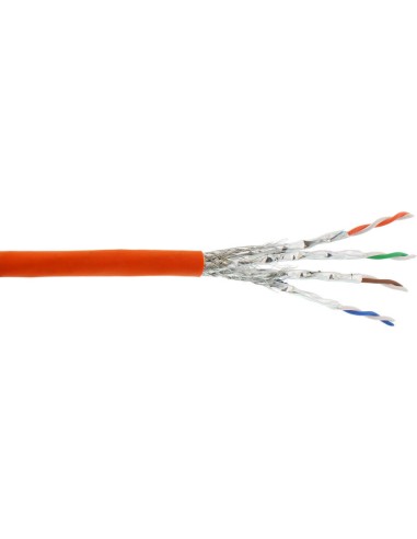 Cable De Red Inline S/ftp Pimf Cat.7a Awg23 1200mhz Libre De Halógenos Naranja 500m