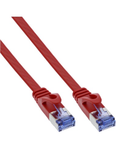 Cable De Red Plano Inline, U/ftp, Cat.6a, Rojo, 10 M