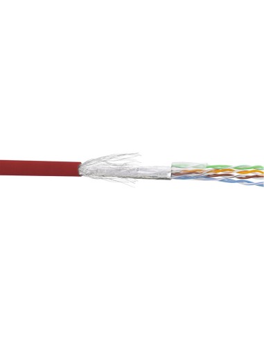 Cable De Red Inline Sf/utp Cat.5e Awg26 Cca Pvc Rojo 100m