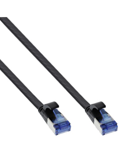 Cable De Red Plano Inline, U/ftp, Cat.6a, Tpe Libre De Halógenos, Negro, 1m