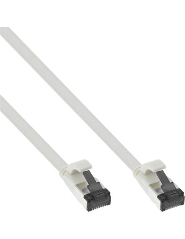 Cable De Red Plano Inline, U/ftp, Cat.8.1, Tpe Libre De Halógenos, Blanco, 1m