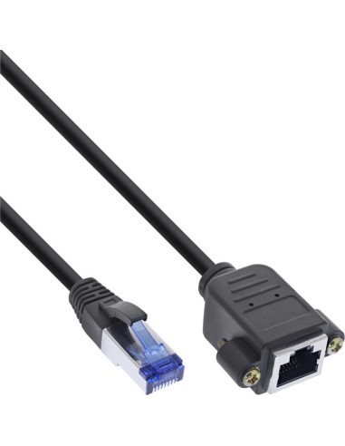 Extensión Incorporada De Cable De Red Inline, S/ftp (pimf), Cat.6a, Libre De Halógenos, Cobre, Negro, 2 M