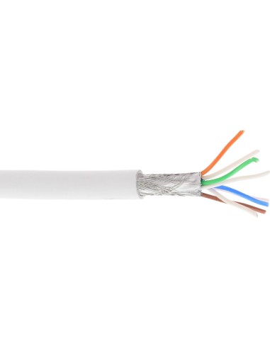 Cable De Red Inline S/ftp Pimf Cat.6a Libre De Halógenos 500mhz Blanco 100m