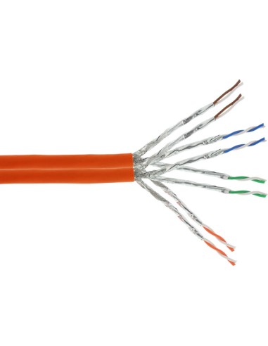 Cable De Red Duplex Inline S/ftp Pimf Cat.7a Awg23 1200mhz Libre De Halógenos Naranja 300m