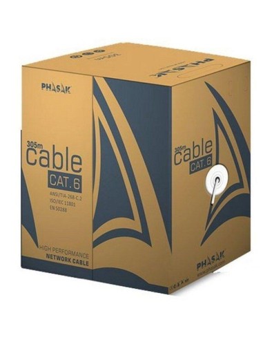 Bobina De Cable Rj45 Utp Phasak Phr 6302 Cat.6 305m Gris