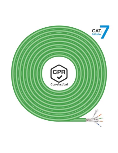 Aisens Bobina Cable Rj45 Lszh Cpr Cca Cat.7 600 Mhz S/ftp Awg23 - 305m - Verde