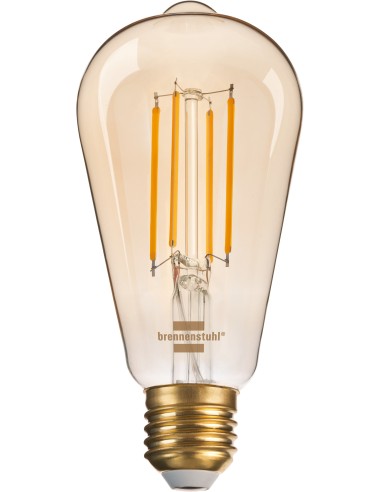 Brennenstuhl 1294870272 Bombilla Inteligente 4,9 W Oro, Transparente Wi-fi