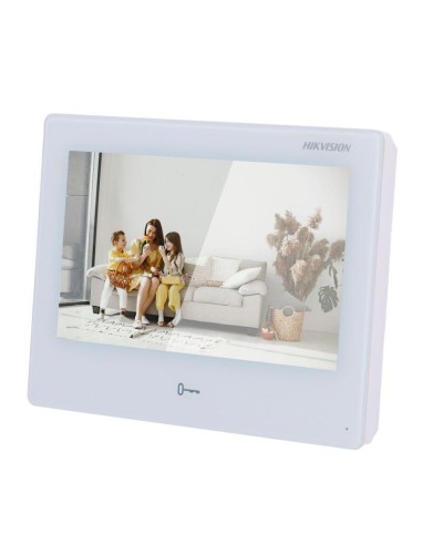 Monitor Videoportero Interior Android Wifi Tft 7" Blanco Audio Bidireccional Tcp/ip Montaje Superficie 8ch Alarma Hikvision