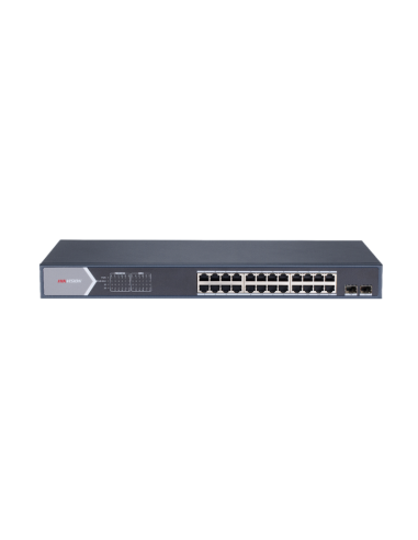 Switch 24 Puertos Poe+ 10/100/1000 Mbps 2 Puertos Sfp Uplink Hik Proconnect Gestión Inteligente Hikvision