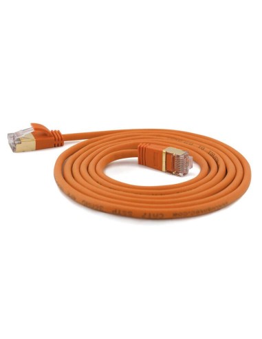 Wantecwire Sstp, Cable De Conexión Cat7 Delgado Y Redondo, Conector Cat6a, D   4 Mm, Naranja, Longitud 3,00 M