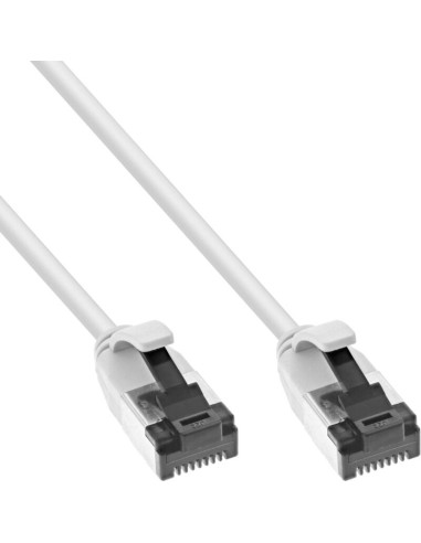 Inline® Cable De Red Slim, U/ftp, Cat.8.1, Tpe Halogen-free, Blanco 0.3m