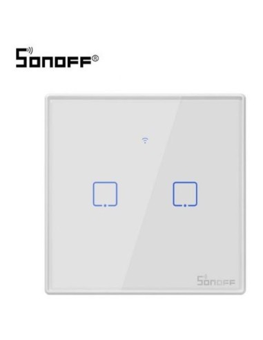 Interruptor De Luz Táctil Wifi + Rf 433 Sonoff T2 Eu Tx (2 Elementos)