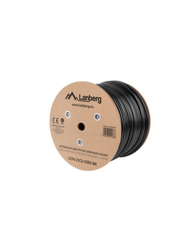 Lanberg Bobina Cable De Red Ftp Trenzado Exterior Cat. 6, 305m, Negro Lcf6-21cu-0305-bk