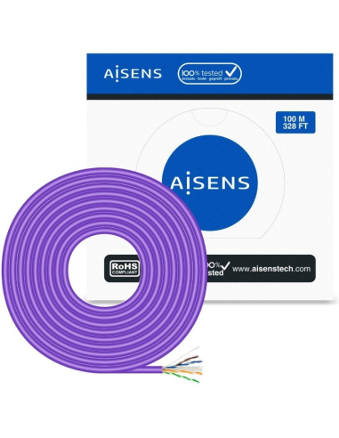 Aisens Bobina Cable Rj45 Lszh Cat.6 Utp Rigido Awg23 Cca (aleacion) - 100m - Violeta