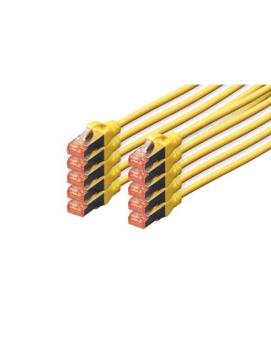 Cable Digitus S-ftp Cat 6 Cu Lszh Awg 27/7 Lenght 0.5m 10 Pcs Amarillo