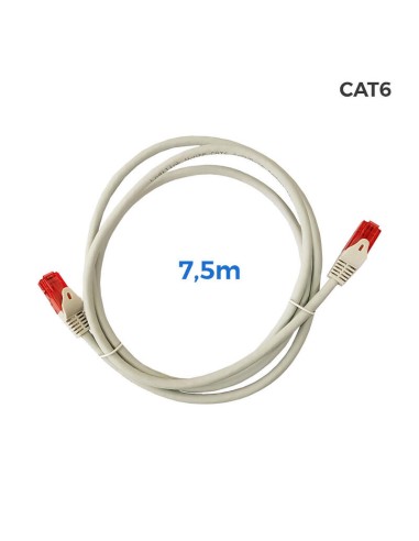 Cable Utp Cat.6 Latiguillo Rj45 Cobre Lszh Gris 7,5m