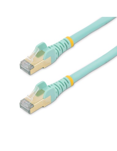 Startech.com Cable De 1,5m De Red Ethernet Cat6a Aqua Sin Enganches Con Alambre De Cobre, 1,5 M, Cat6a, U/ftp (stp), Rj-45, R...