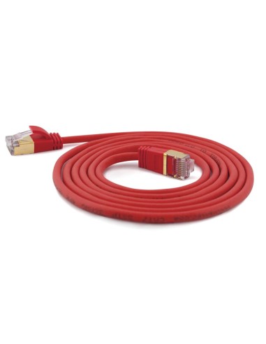 Wantecwire Sstp, Cable De Conexión Cat7 Delgado Y Redondo, Conector Cat6a, D   4 Mm, Rojo, Longitud 0,20 M