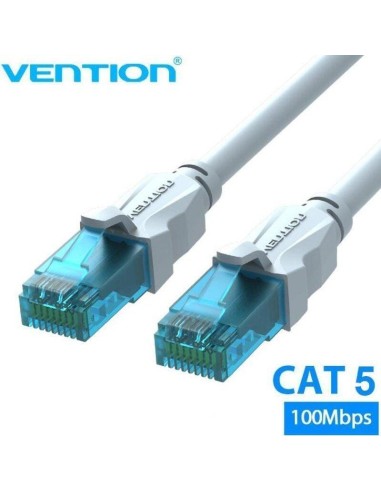 Cable De Red Rj45 Utp Vention Vap-a10-s2000 Cat.5e 20m Azul Y Blanco