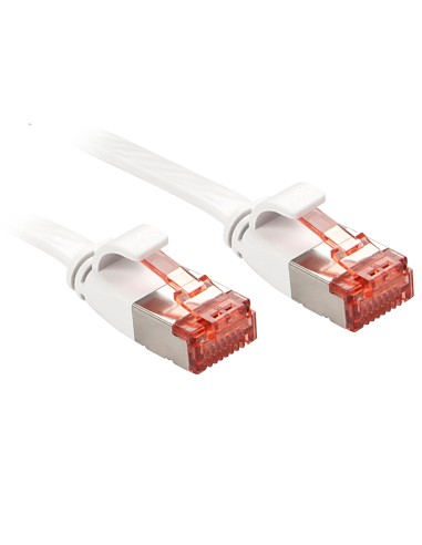 Lindy Cable De Red Cat6 U/ftp Flachband Blanco 0.30m