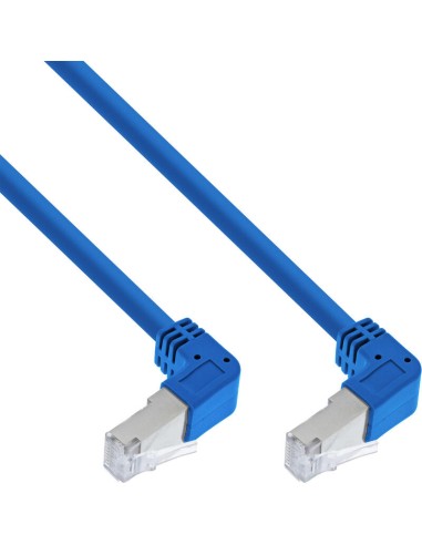 Inline® Cable De Red Two Side Down Angled, S/ftp (pimf), Cat.6, 250mhz, Pvc, Copper, Blue, 3.43m