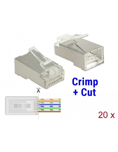 Delock Crimpado Y Corte Rj45 Macho Cat.6 Stp, 20 Piezas