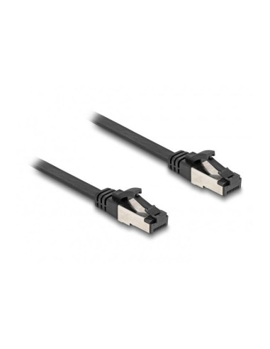 Delock Rj45 Flachband Cable De Red Macho A Macho Cat.8.1 0,25 M Negro