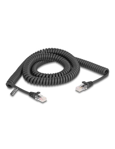 Delock 87994 Cable Rj45 En Espiral, Macho A Macho, Cat.5e 3 M, Negro