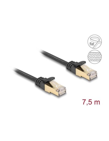 Delock Rj45 Cable De Red Plano Trenzado Cat.6a S/ftp 7.50m