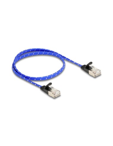 Delock Rj45 Cable De Red Plano Trenzado Cat.6a U/ftp 0,5 M Azul