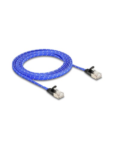 Delock Rj45 Cable De Red Plano Trenzado Cat.6a U/ftp 2 M Azul