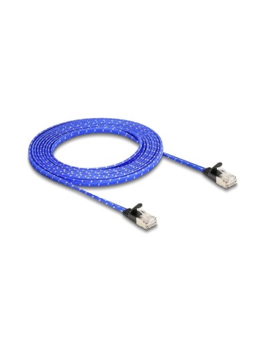 Delock Rj45 Cable De Red Plano Trenzado  Cat.6a U/ftp 3 M Azul