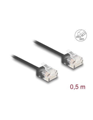 Delock Rj45 Cable De Red Cat.6 Utp Ultra Slim 0,5 M Negro Con Kurzen Machon