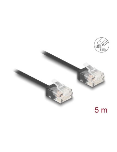 Delock Rj45 Cable De Red Cat.6 Utp Ultra Slim 5 M Negro Con Kurzen Machon